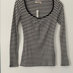 NEW Madewell Striped Black and White Long Sleeve Top xxs